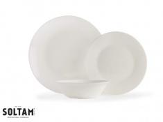 סט צלחות זכוכית סולתם לבן