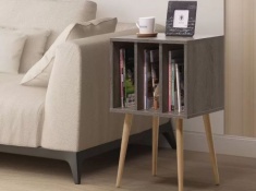 שולחן צד מעוצב עם כוורת דגם סנדי - אפור