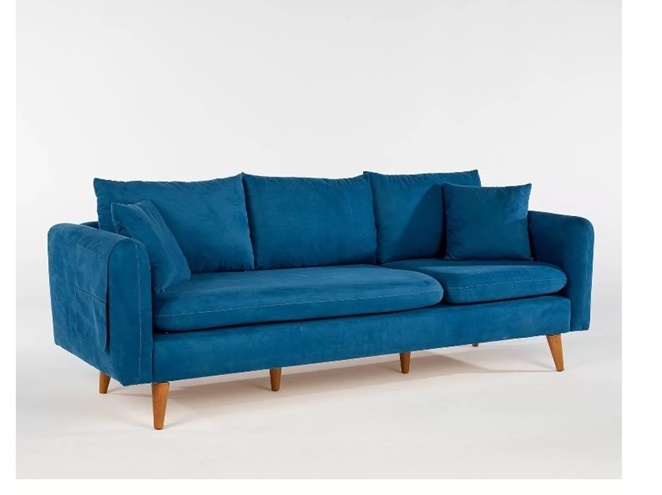 ספה תלת מושבית כחולה