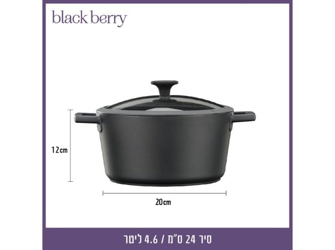 סיר 24 ס"מ BLACKBERRY שחור 